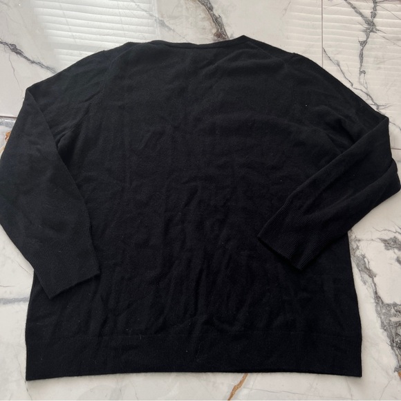 NWT Chico's Elegant Relaxed Black V-Neck 100% Cashmere Sweater Women’s XL - Picture 4 of 9